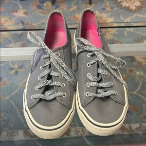 Keds Gray and Pink Canvas Sneakers